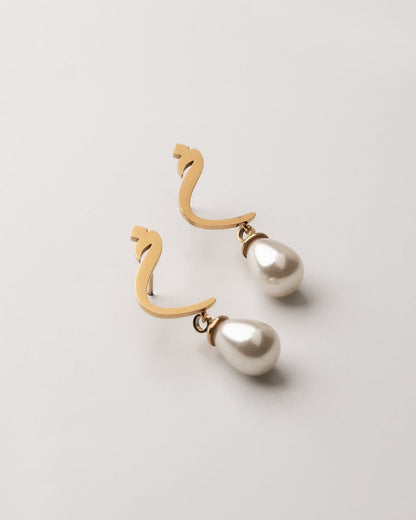 Calligraphed Letter Earrings ق