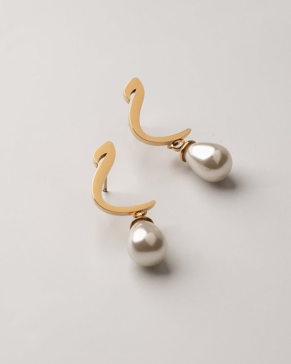 Calligraphed Letter Earrings ق