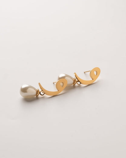 Calligraphed Letter Earrings ق