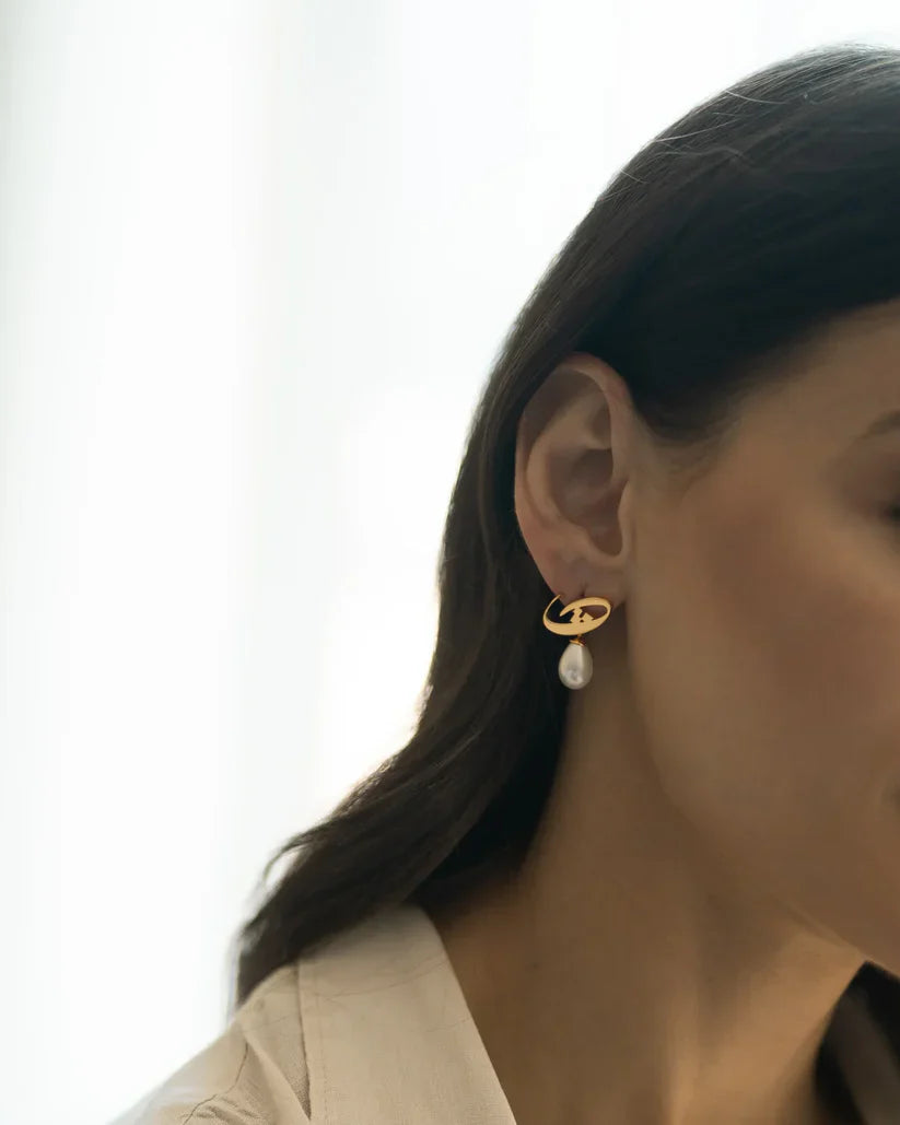 Calligraphed Initial Earrings