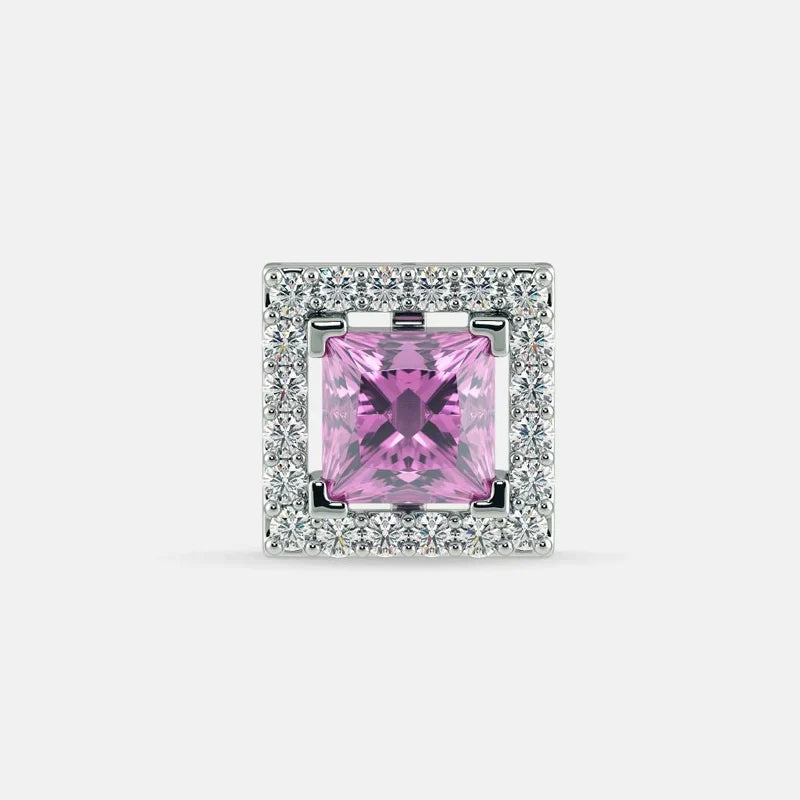 Serena Pink Sapphire Studs - 925 Silver