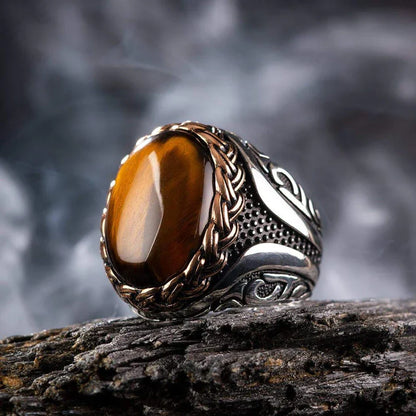 Tiger Eye Ottoman Mens Ring