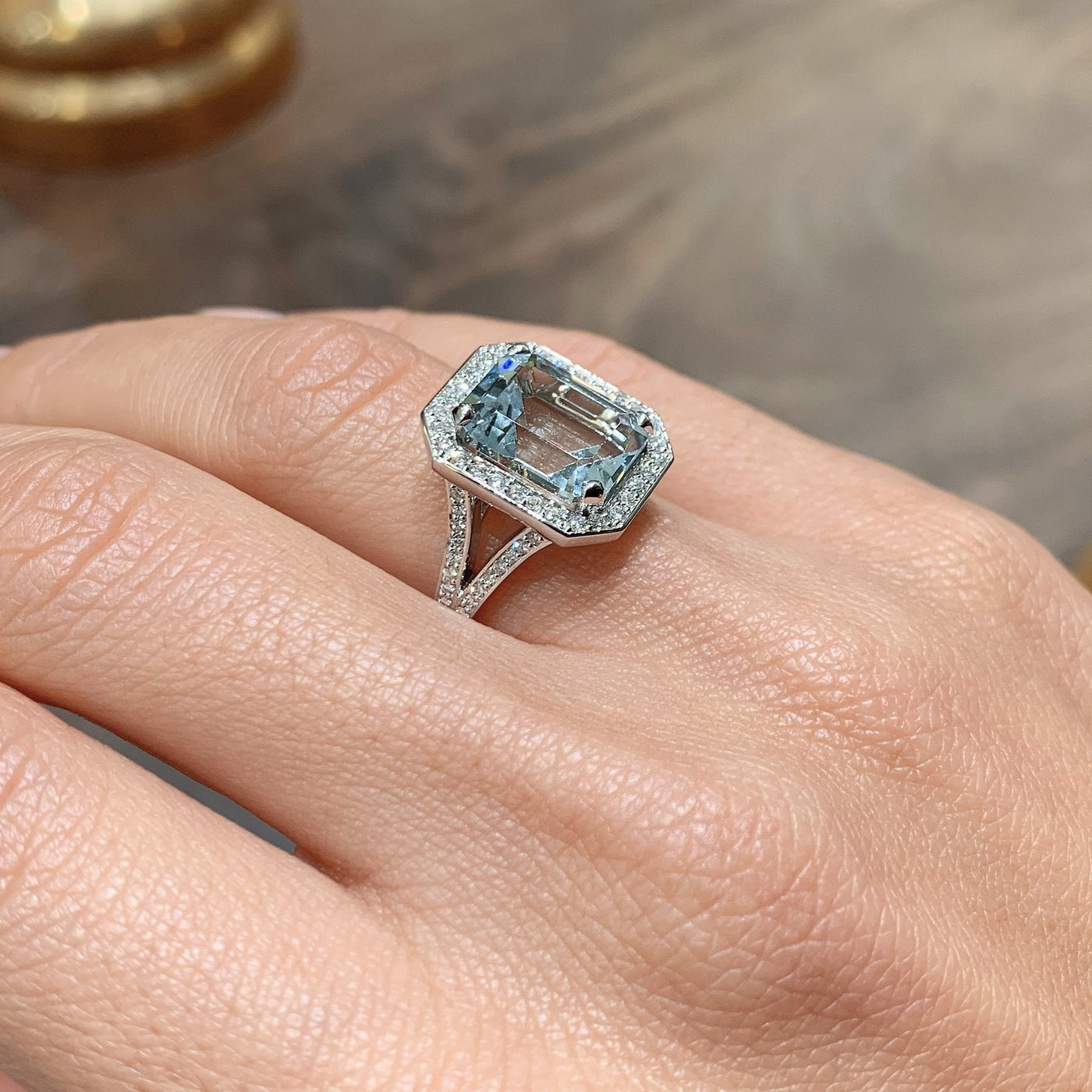 Vintage Aquamarine Ring - 925 Silver